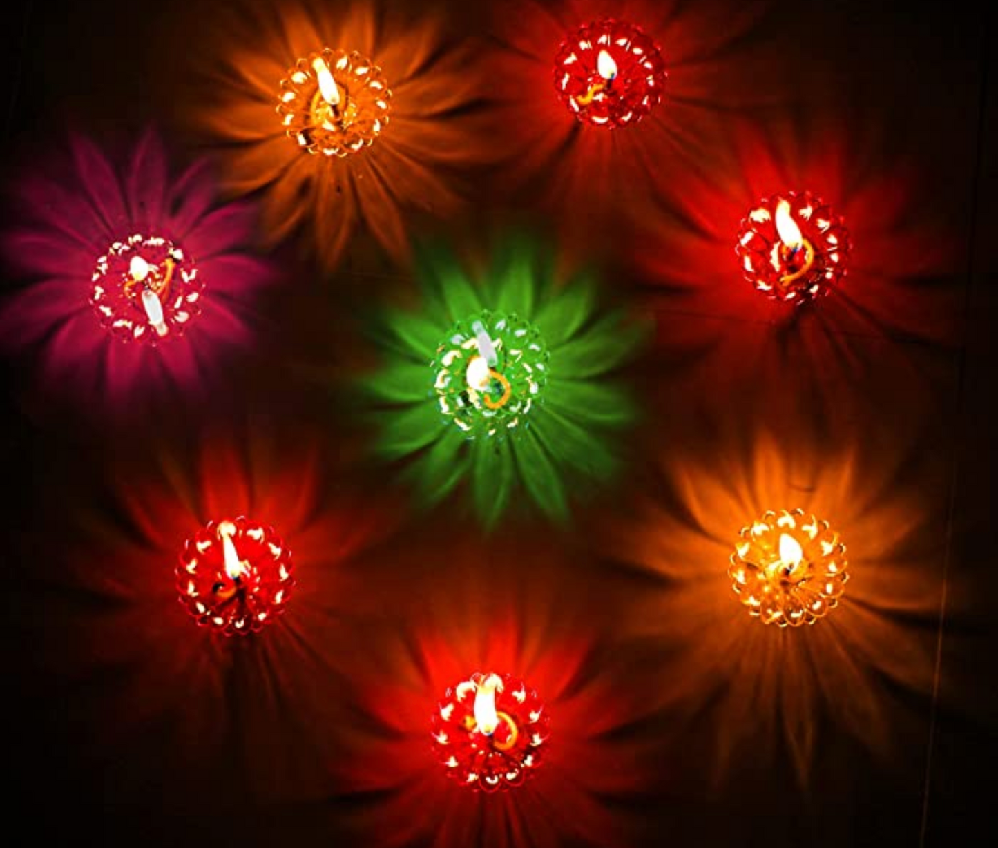3D REFLECTIVE DIYA SET- FESTIVAL DIWALI DECOR