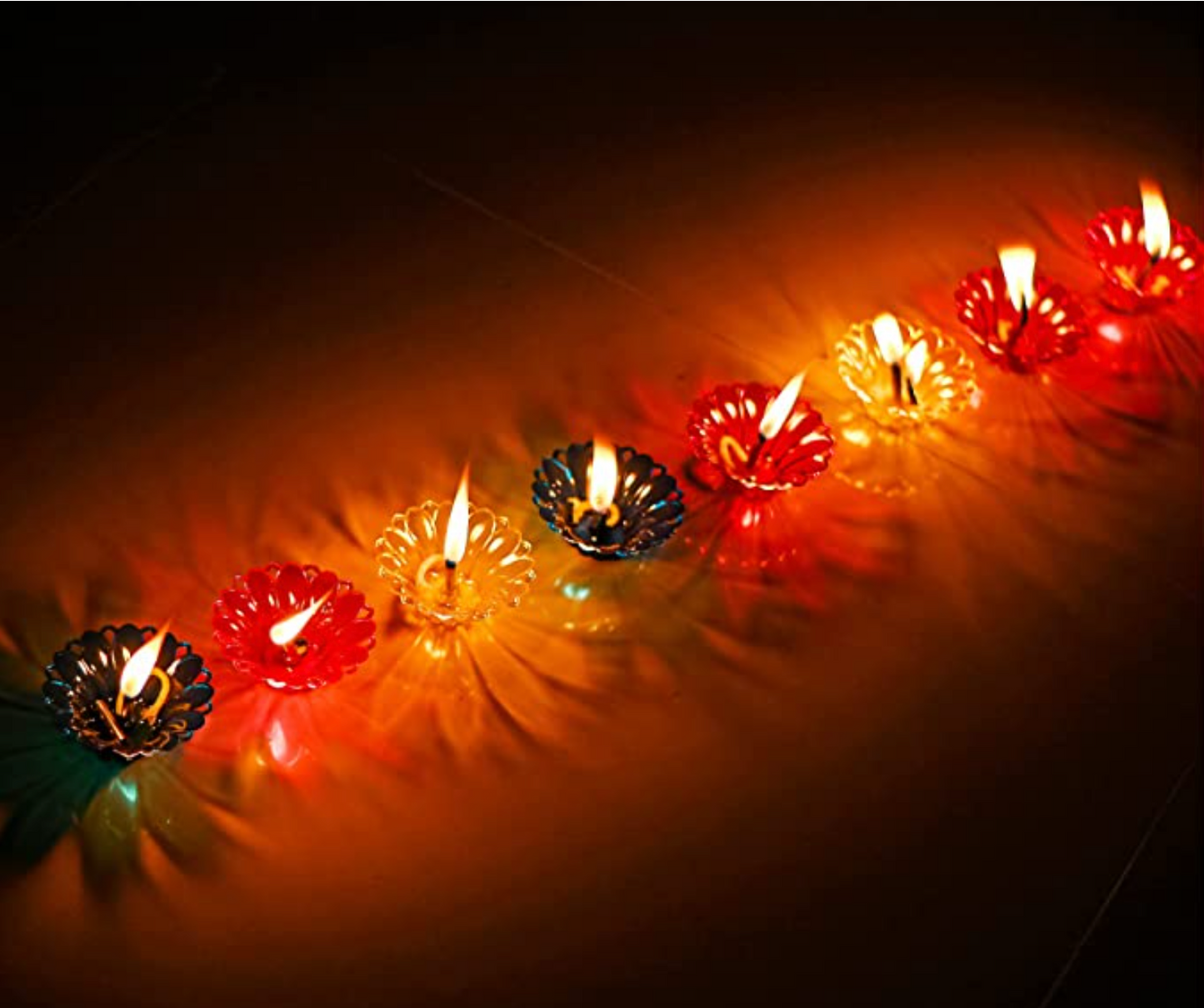 3D REFLECTIVE DIYA SET- FESTIVAL DIWALI DECOR