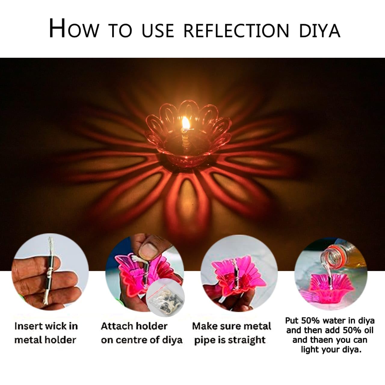 3D Dazzling Multicolor Diyas