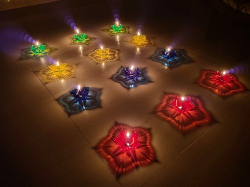 3D Dazzling Multicolor Diyas