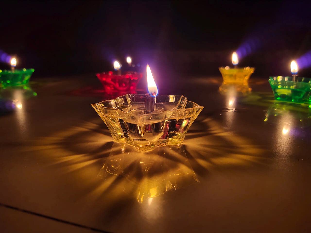 3D Dazzling Multicolor Diyas