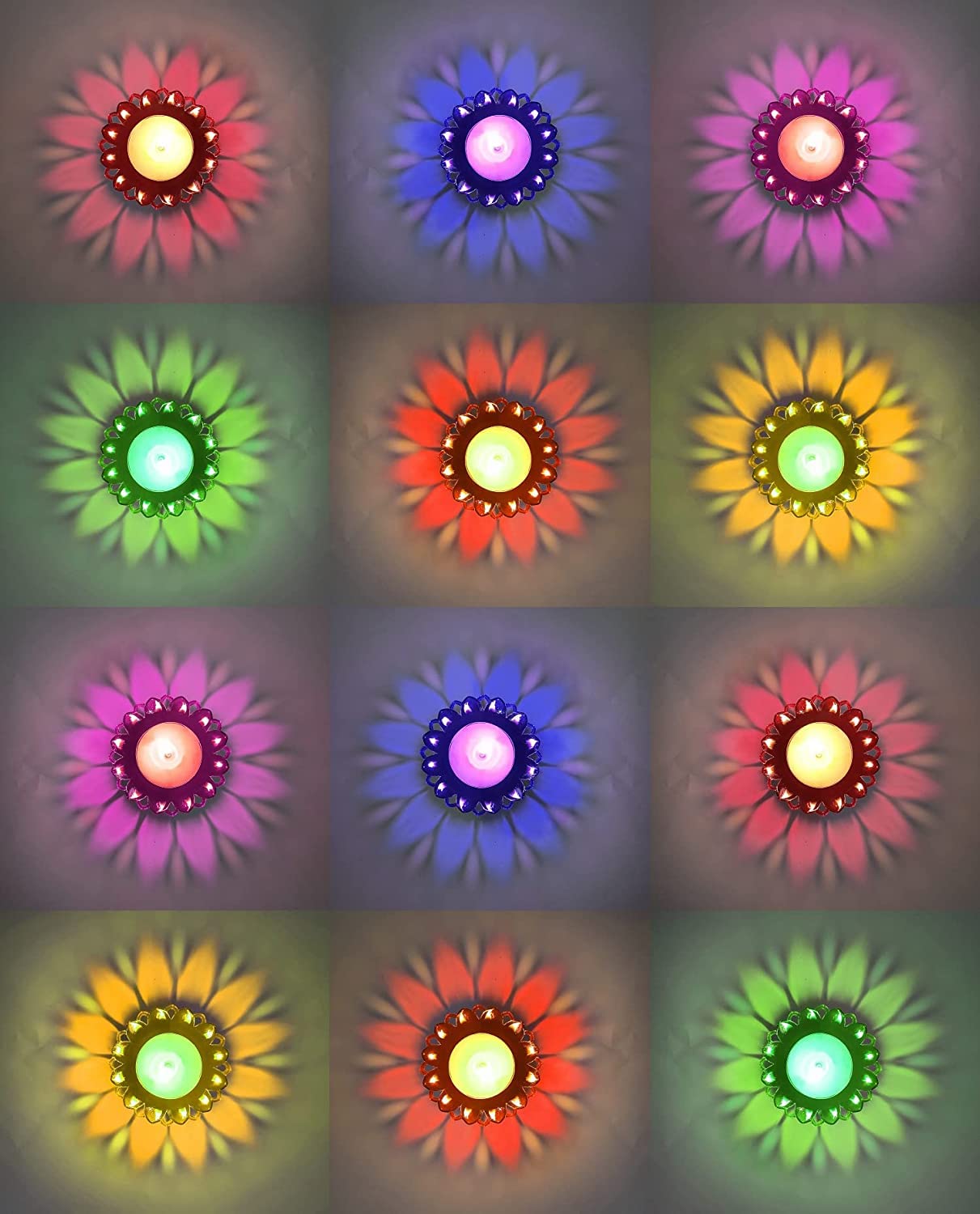 3D Dazzling Multicolor Diyas
